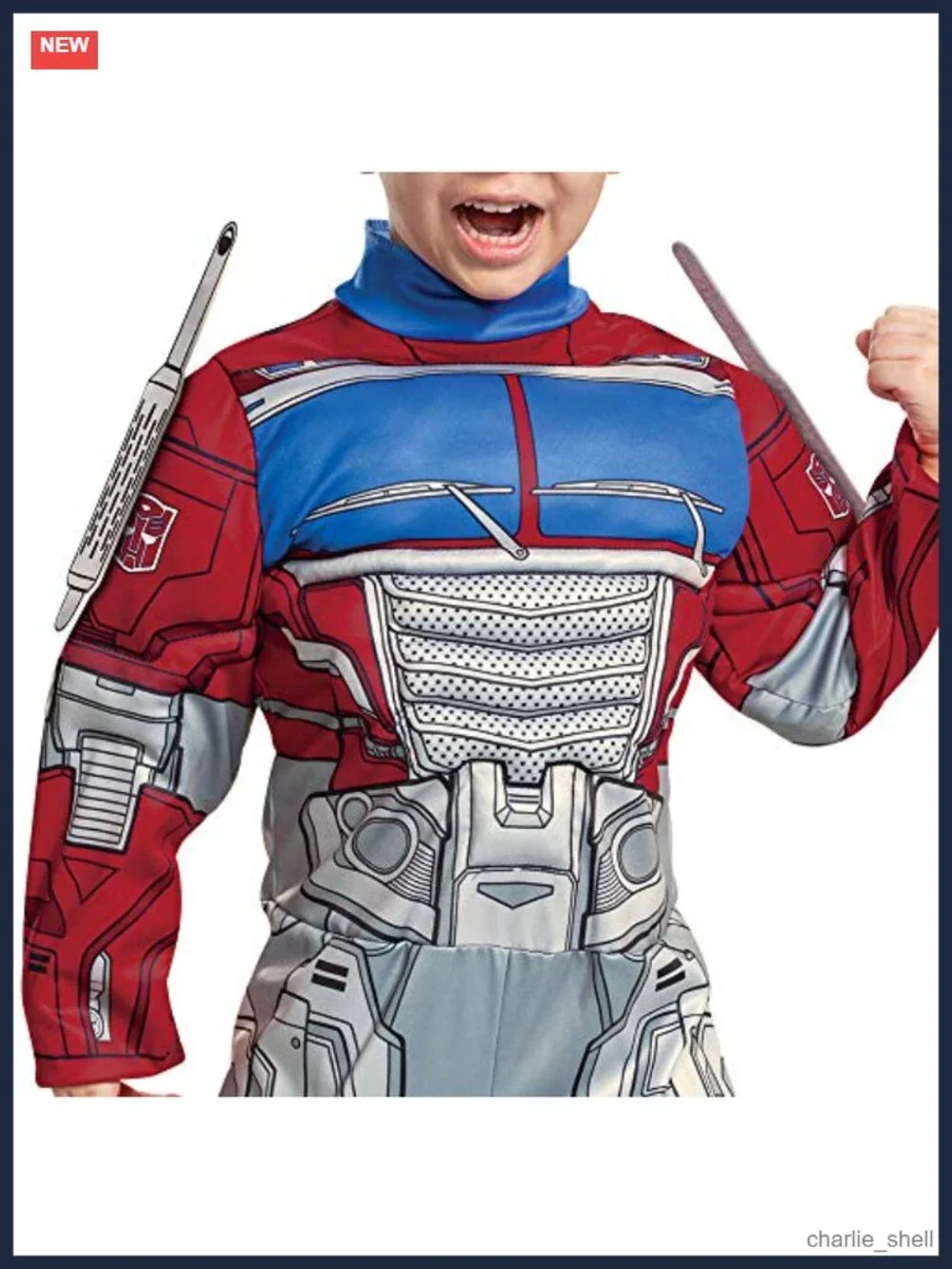 Toddler Boys Muscle Optimus Prime Costume Padded Jumpsuit